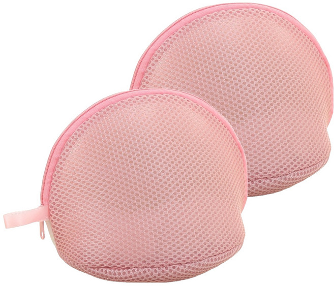 심플한 컬러 메쉬 속옷 세탁망, 핑크, 2개