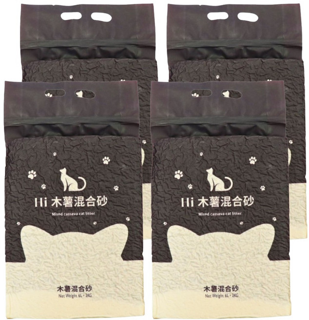 Hi木薯豆腐貓砂, 2kg, 4袋, 綠茶香