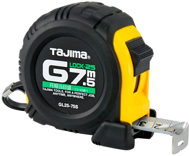 TaJIma 田島 專業包膠捲尺 台尺 GL25-75SBL 7.5m x 25mm, 1個