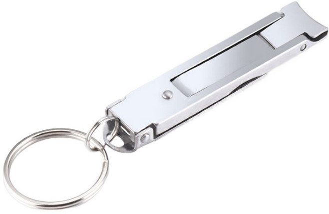 올웨일리 다기능 키체인 손톱깎이 TSP2643, 1개, 스텐