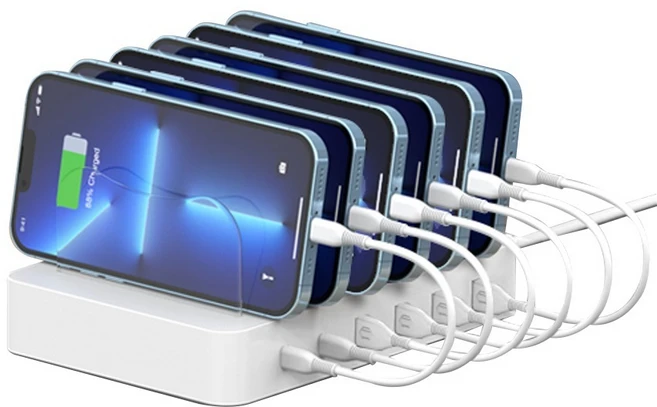 수피 LED 6포트 PD PPS 고속 멀티충전기 CS60PD, 화이트, 1개 - 쿠팡