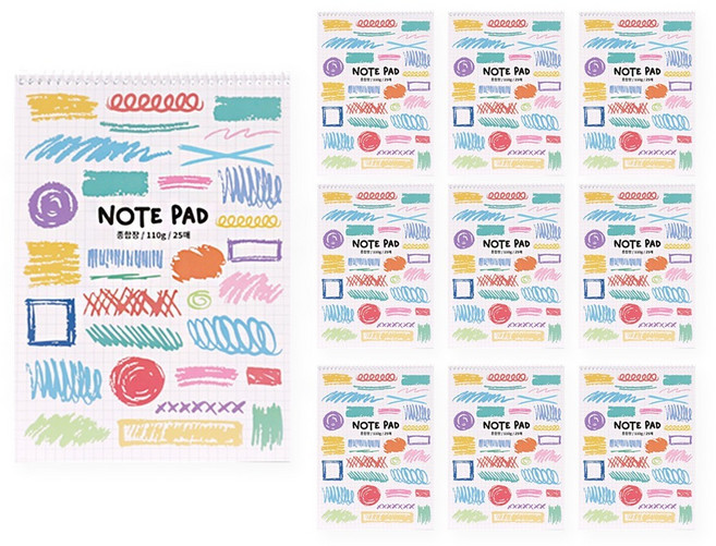 한들 아트종합장 110g 25매, 혼합색상, 10개