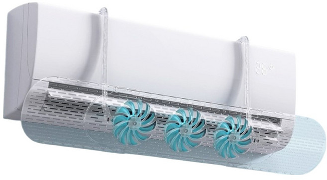 하태스몰 바람이 적절히부는 다양한 디자인 에어컨바람막이 블루 블레이드 세 날개 에어컨 바람막이, 1개