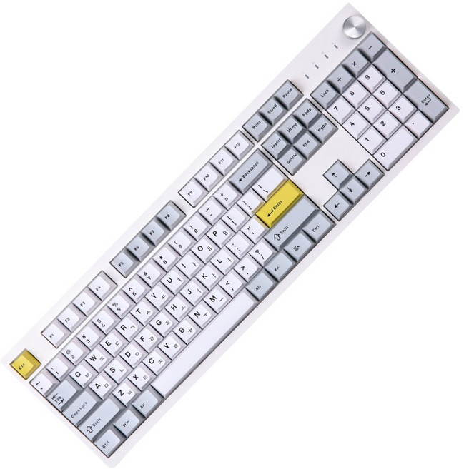 MONSTARGEAR 132鍵 Cherry 韓文 PBT 客製化點綴 韓英 精美鍵帽, 鍵帽, 蜜蜂, 白色 + 黃色 + 灰色