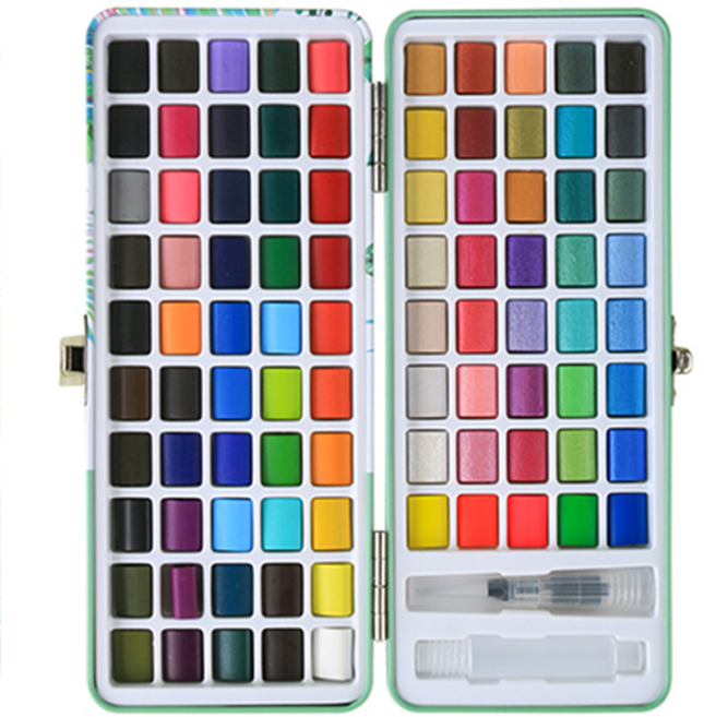 AFAMIC 艾法 創意無限專業級高顯色水彩顏料塊繪畫大全套組, 480g, 90色