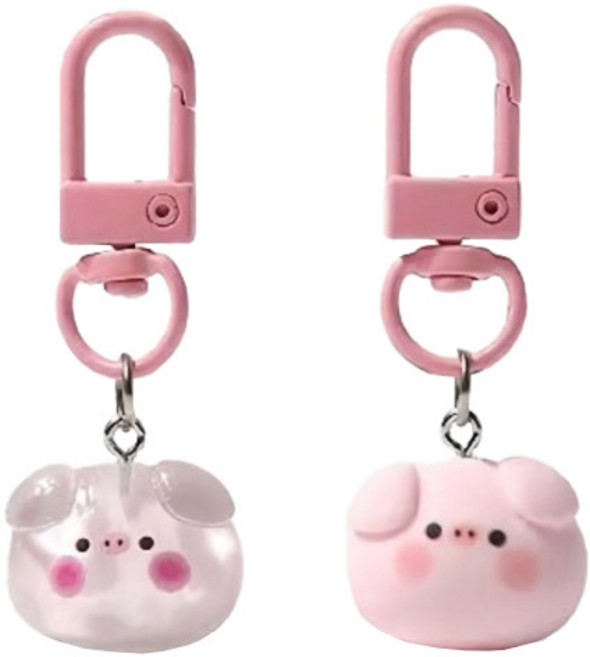 버블리데이 아기돼지 미니 키링 가방 장식 2종 세트