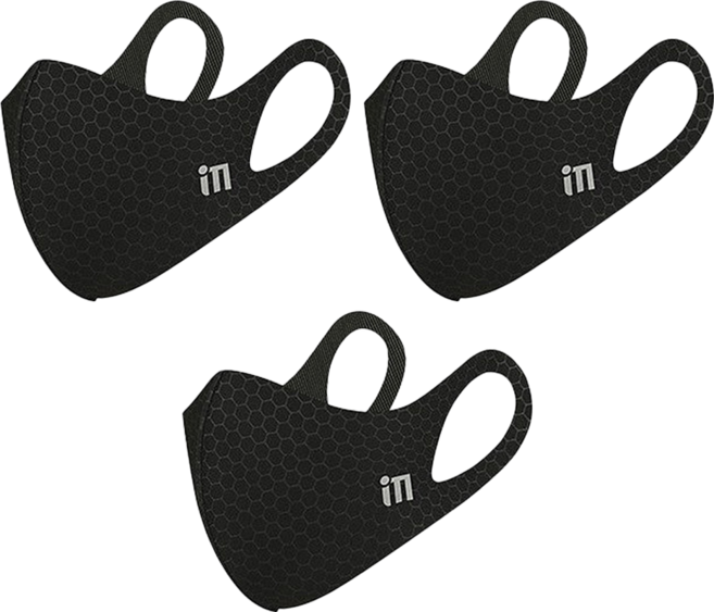iM 四季用銅纖維口罩 L, 黑色, 1組, 3片