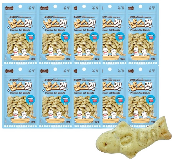 냥스켓 고양이 비스켓, 10개, 40g, 참치
