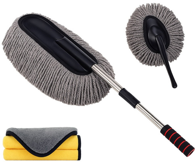 카로닉 차량용 극세사 길이조절 먼지 털이 2종 + 타월 세트, 1세트