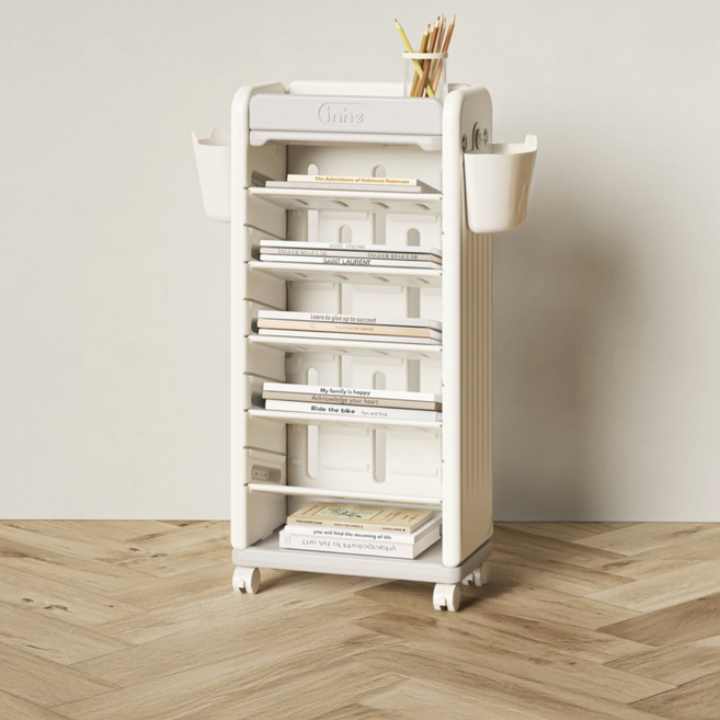 Inhe 英禾 行李箱可移動書架, 7層, 暮雲灰