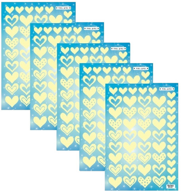 환타스틱스 야광별 하트봉봉 스티커 NS-45, 5개, 혼합색상