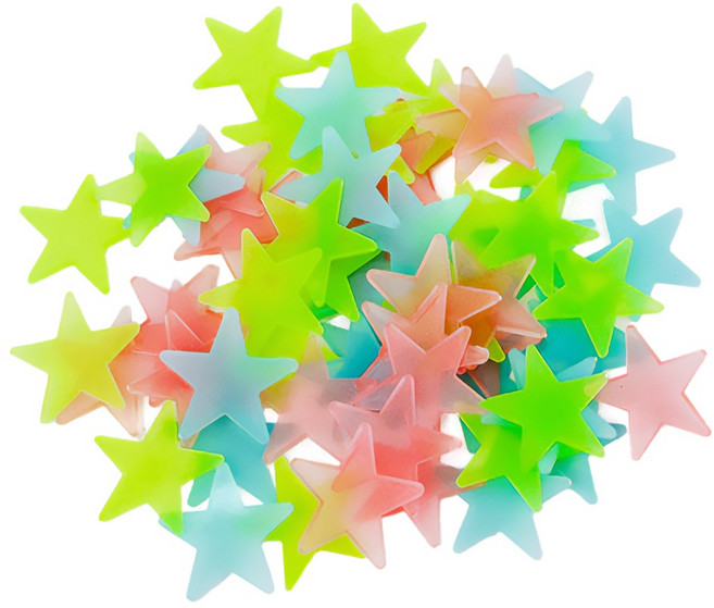 모던앳 컬러 야광별 스티커 100p 세트, 혼합색상, 1세트