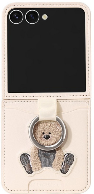 DESIGNSKIN 링 그립 자수 카드수납 클래식 휴대폰 케이스