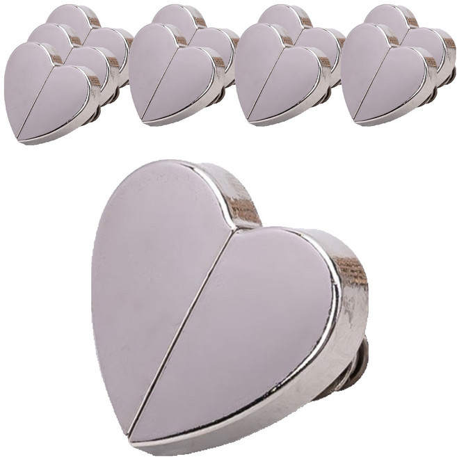 미누네 하트 마그네틱 커튼고정 자석홀더 23 x 25 x 20mm, 실버, 10개