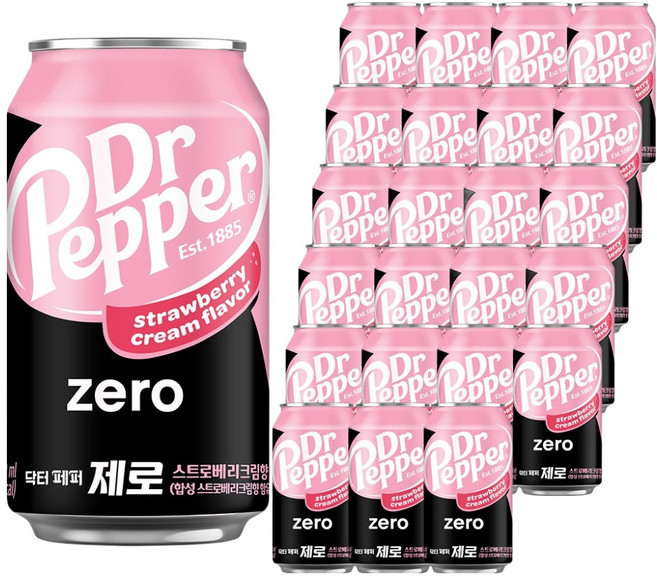닥터페퍼 제로 스트로베리크림향, 350ml, 24개