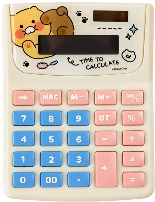 카카오프렌즈 춘식이 오디너리 계산기, 1개, 핑크 + 블루