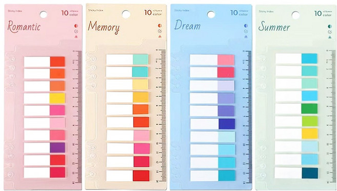 모하코 인덱스 플래그 스티커 A 4종 세트, 1세트