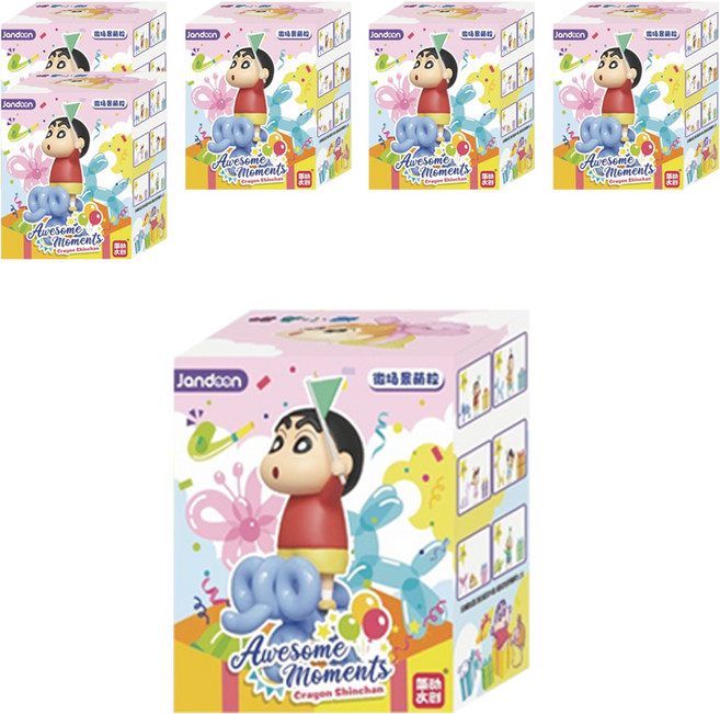 JANDOON 簡動 蠟筆小新派對場景公仔 隨機盲盒 6盒, 1組