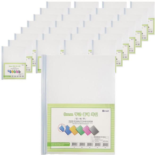 영오 대용량 둥근쫄대화일 8mm A4, 투명, 40개