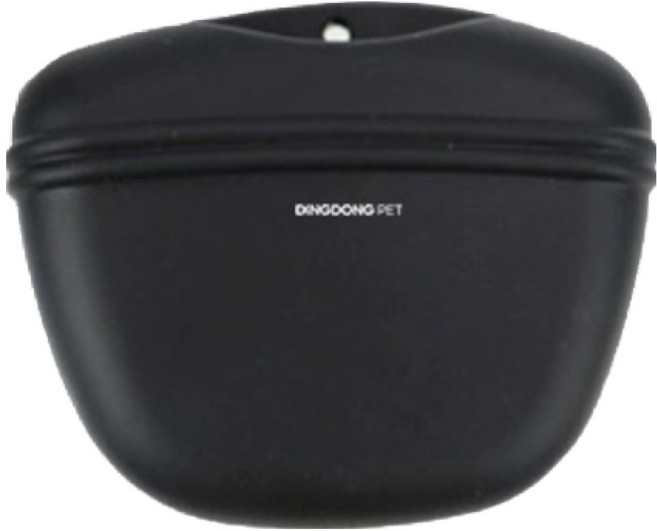 딩동펫 반려동물 훈련 간식가방 자석 실리콘 트릿백, 블랙, 1개