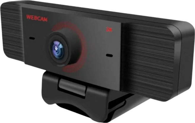 POWERRIDER 2K 網路視訊攝影機 內建降噪麥克風, 黑色, PW‐2K WebCam