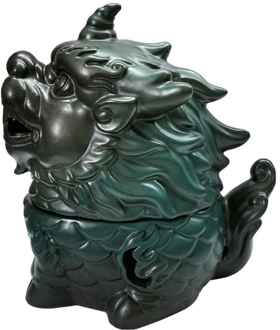 財神小舖 祥瑞麒麟手工香爐 TCL-6013-2, 灰綠色, 1個