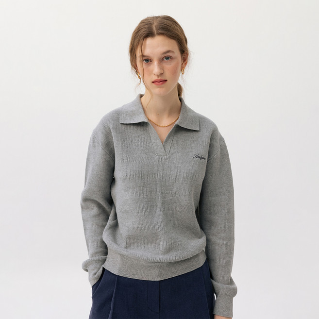 앤유 여성용 케이프 오픈 카라 니트