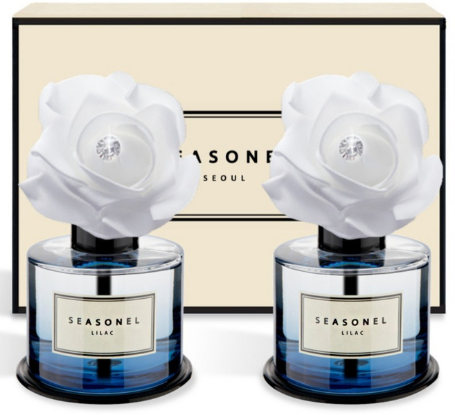 시즈넬 차량용 디퓨저 화이트 로즈 블루 120ml, 2개, 라일락