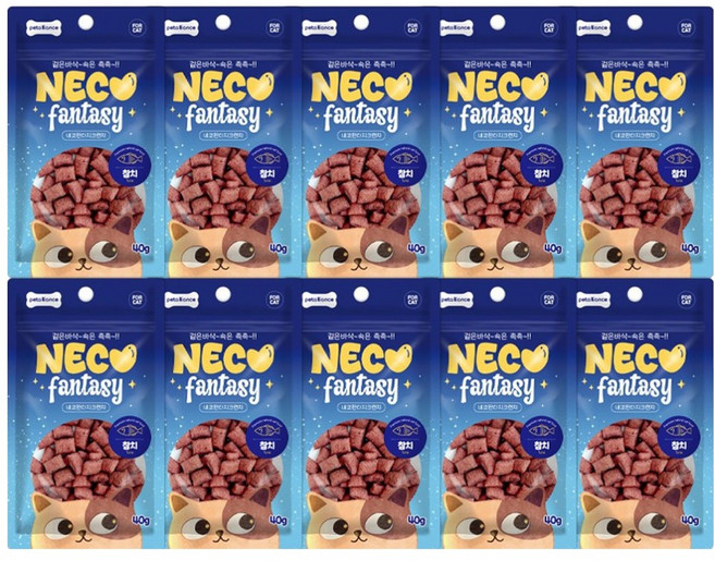 네코판타지 고양이 크런치 간식, 참치, 40g, 10개
