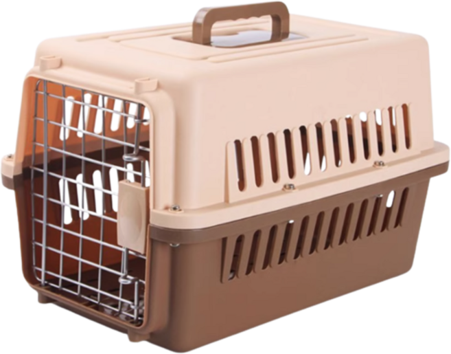 高精寵物 外出籠, 米色 + 咖啡色, 1個