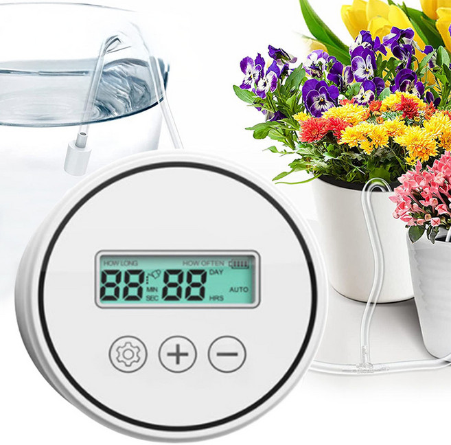 AHOYE 15盆栽定時自動滴灌澆水器, 1個, 白色