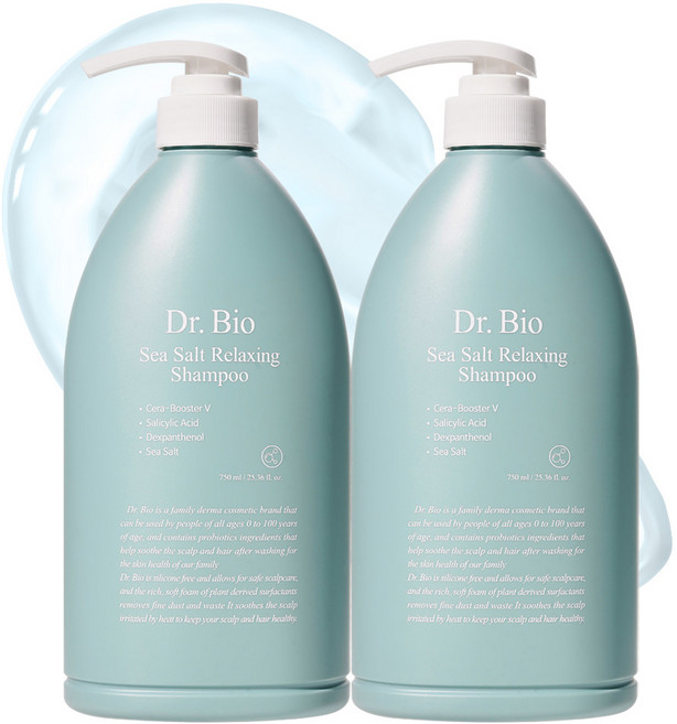 Dr.Bio 海鹽溫和強健髮根洗髮精, 2個, 750ml