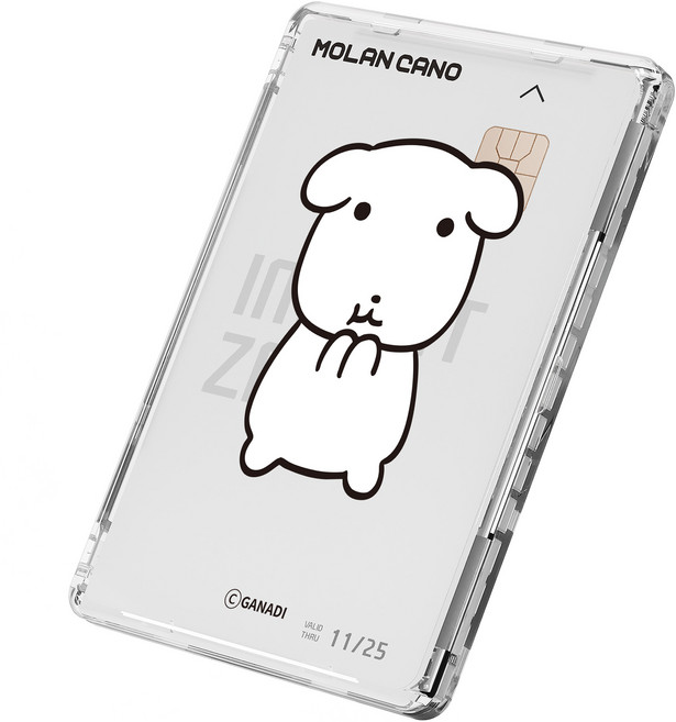 모란카노 가나디 디자인 맥세이프 2배 자력 투명 카드지갑, 뇸뇸, 1개 - 맥세이프 카드케이스