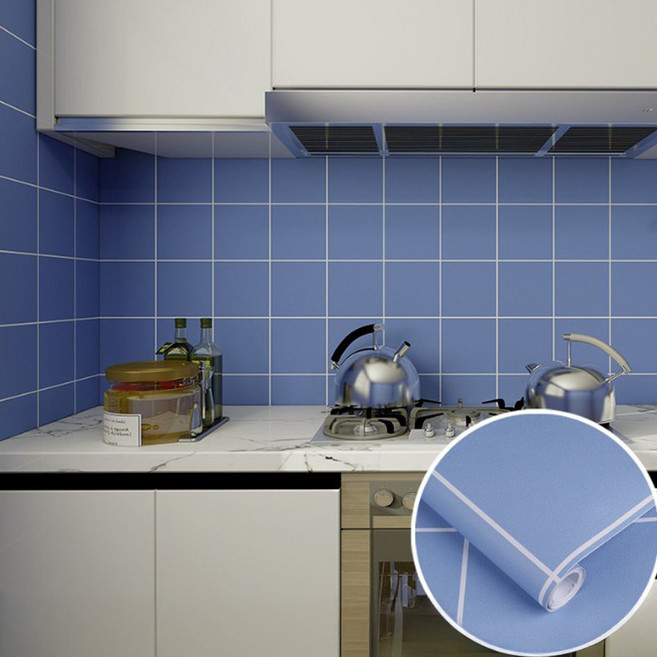 러블리팜 시트메이트 붙이는 인테리어 타일 시트지 사각타일, 182오션블루