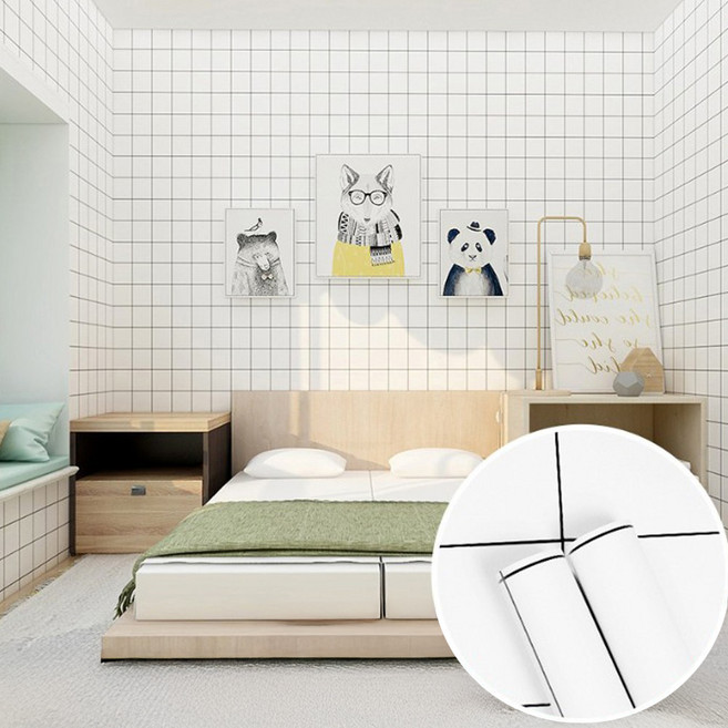 LOVELY FARM Sheetmate 黏貼式室內裝潢磁磚貼紙 方形磁磚, 078白色