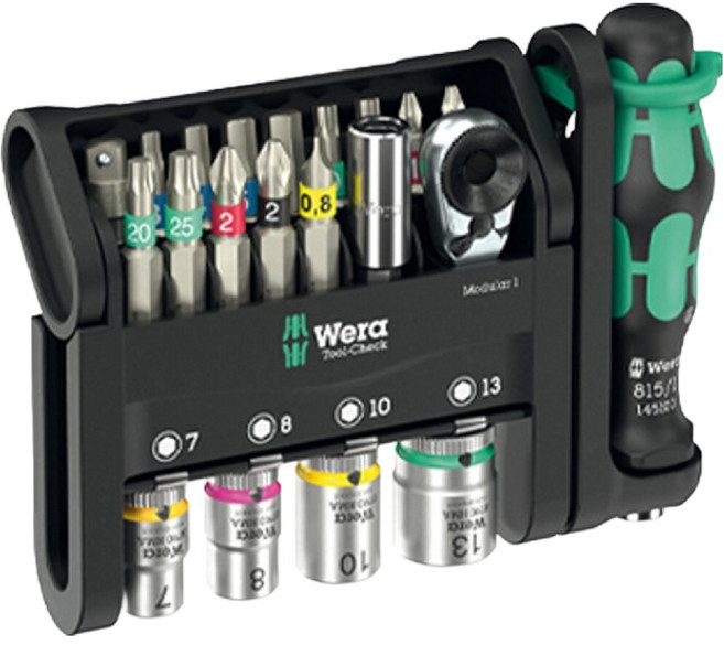 Wera 베라 Tool Check Modular 1 전문가용 휴대용 비트 세트 049000, 1세트