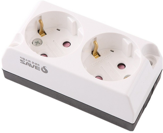 세이브에스 자동소화 2구 노출형 콘센트, 1개