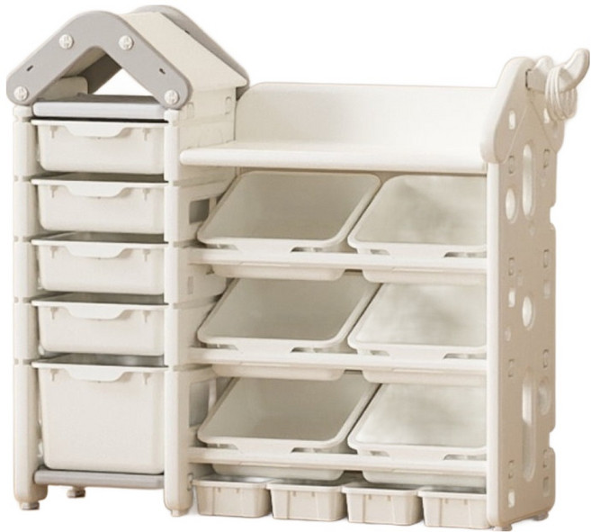 lilikoko 哩哩摳摳 魔法屋收納架 組合三, 玉蓮白, 5層