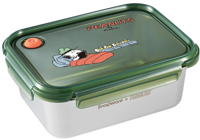 Corelle Brands 康寧餐具 Snapware SNOOPY 露營趣 不鏽鋼保鮮盒 1850ml, 1個