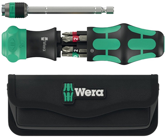 Wera 베라 KK 20 RA-R with Pouch 텔레스코픽 라쳇 비트 드라이버 세트 051514, 1세트