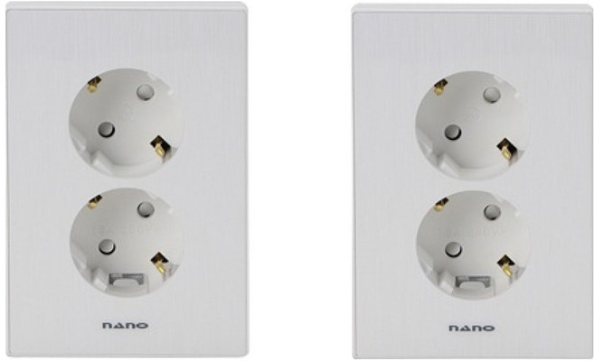 나노 아트2 2구 심플 매입콘센트접지 화이트, 3개