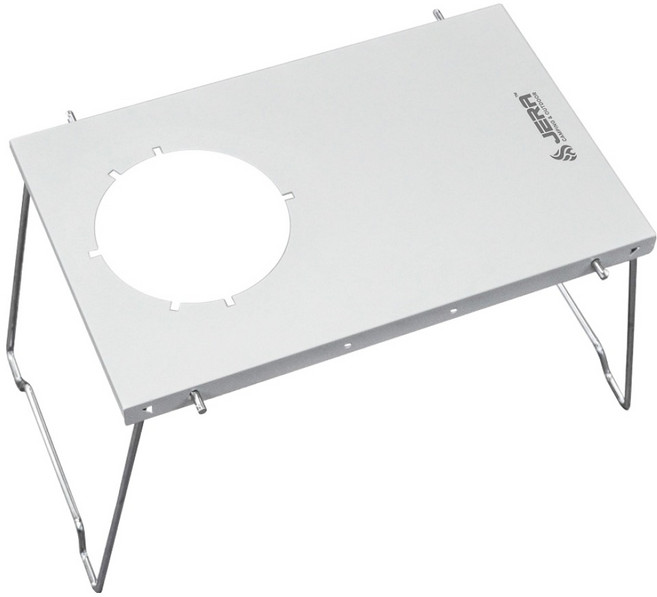 제라 메인스토브 버너 플레이트 캠핑 사이드 테이블, 라이트그레이, 1개