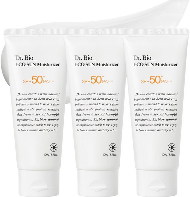 Dr.Bio Eco 防曬霜 保濕乳霜 SPF50+ PA++++, 100ml, 3個