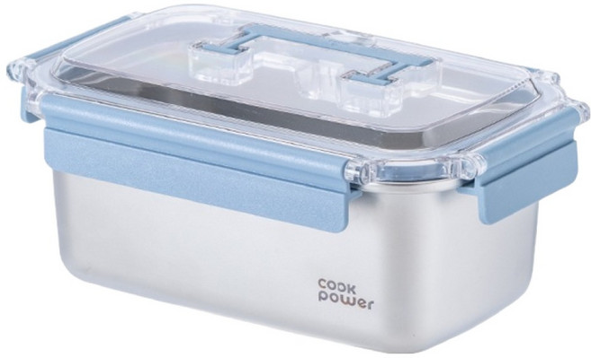 cook power 鍋寶 藍提系列可微波316不鏽鋼提把保鮮盒 1L, 1個, 不鏽鋼色