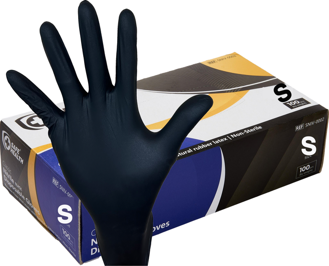 세이프헬스 니트릴장갑 100p, 블랙, S, 1개