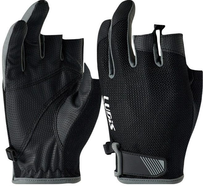 루디스 아웃도어 캠핑 레저 낚시 3컷 반장갑 양손착용 세트 LUP01UG001, 블랙, 1세트