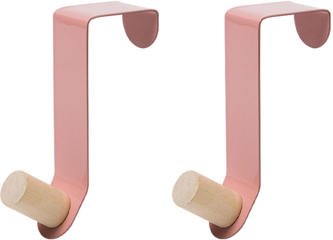 小麥購物 鐵製門後掛勾, 粉色, 2個