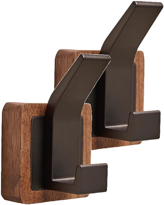 小麥購物 玄關實木掛鉤 L2333, 咖啡色, 2個