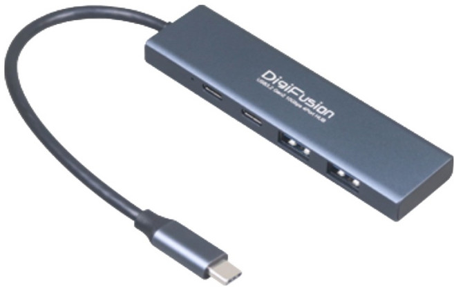 DigiFusion 伽利略 Type-C USB3.2 Gen2 2A2C HUB 10Gbp 集線器 CU32H2AC, 黑色, 1個