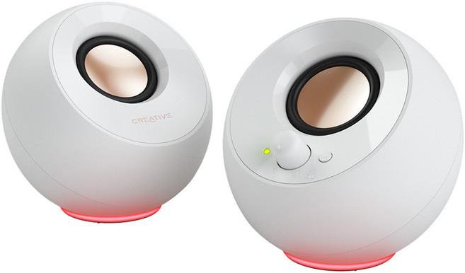 크리에이티브 페블 SE RGB 2 채널 PC 스피커, 화이트, MF1725 PEBBLE SE